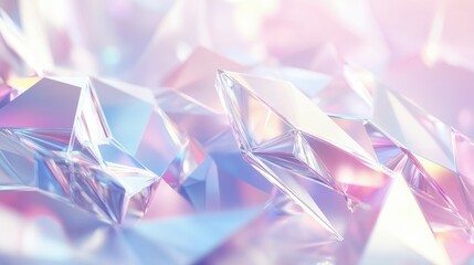 Poster - Iridescent pastel crystals,faceted,glowing,abstract background