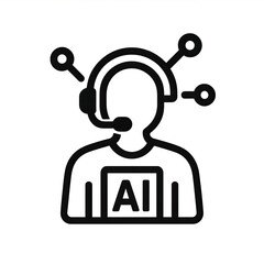 Poster - AI Customer Support Network Connections Icon