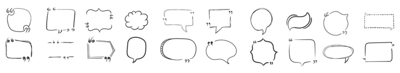 Leinwandbilder - PNG quote bubble hand drawn scribble chat text box speech note vector icon conversation comic design background communication

