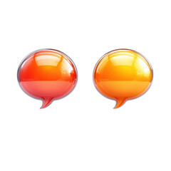 Poster - Two vibrant speech bubbles sharing ideas sparking conversations and on transparent background