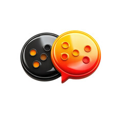 Poster - Communicating across differences Glossy black and vibrant fiery orange on transparent background