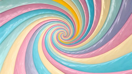 Aufkleber - Pastel colored spiral with pink blue yellow and lavender creating a swirling hypnotic pattern