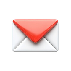 Aufkleber - A vibrant red notification envelope icon symbolizing new emails or urgent on transparent background
