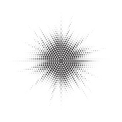 Aufkleber - Burst Halftone light effect. Glowing light burst. abstract grunge halftone dots background. Vector illustration.