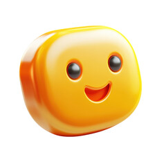 Poster - Cheerful 3D emoji with a bright optimistic smile radiating joy ideal for on transparent background