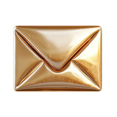 Aufkleber - A gleaming golden email symbol of prosperity and important messages on transparent background