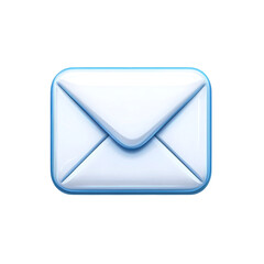 Poster - A glossy light blue email envelope icon beckons symbolizing new on transparent background