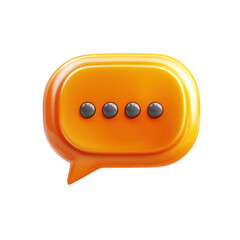 Poster - A vibrant orange message bubble indicating a conversation in progress on transparent background