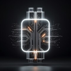 Poster - Abstract Glowing Motherboard Circuit Design
