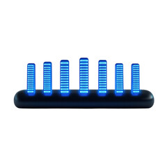 Poster - Neon equalizer bars pulsating with digital energy representing dynamic on transparent background