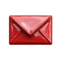 Poster - A glossy red envelope sealed with anticipation holding secrets and on transparent background