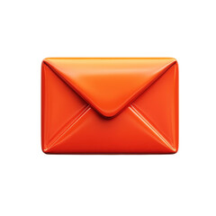 Poster - Delivering digital missives a vibrant orange envelope shimmering against on transparent background