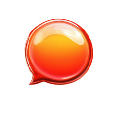 Poster - A vibrant orange speech bubble gleaming with ideas a beacon for open on transparent background