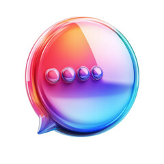 Poster - Anticipation hangs as a vibrant translucent speech bubble shimmers a on transparent background