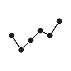 Poster - Line Graph With Data Points Solid Icon. Trend Analysis, Performance Tracking, And Statistical Growth Silhouette Symbol. Business And Financial Insights. Isolated Vector Illustration