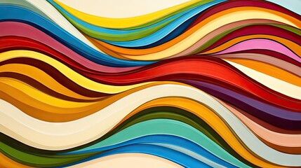 Poster - Vibrant, flowing multicolored waves abstract art