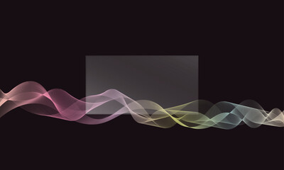 Wall Mural - Glassmorphism style website page with abstract waves