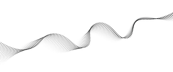Poster - Flowing Dot Wave halftone gradient pattern on transparent background	
