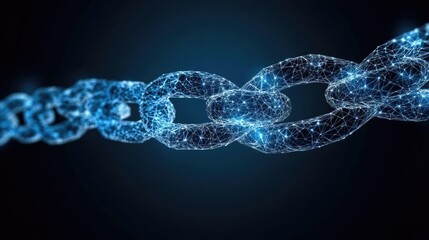 Aufkleber - Abstract glowing chain link network