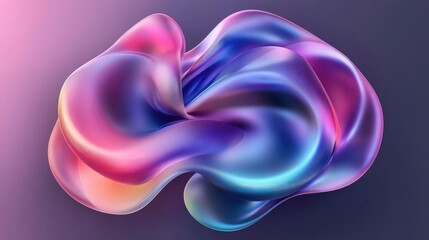 Poster - Abstract iridescent blob, swirling, vibrant pink, blue, purple hues