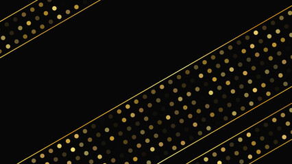 Poster - Dark background with golden lines and glittering dots