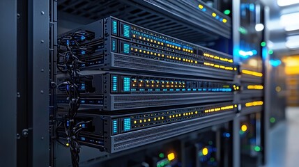 Poster - High-Tech Server Room, Advanced Data Center Infrastructure