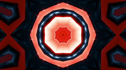 Canvas Print - abstract hypnotic kaleidoscope motion background, 4k seamless vj loop