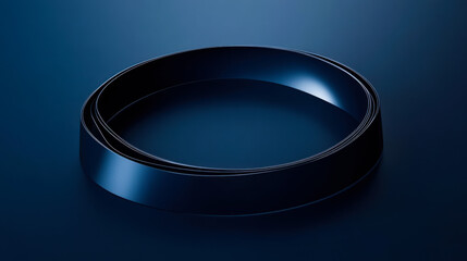 Poster - elegant dark oval object showcased on a smooth surface under soft lighting