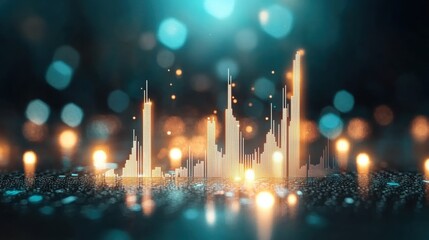Poster - increase digital screen displaying company stock rising in financial markets.