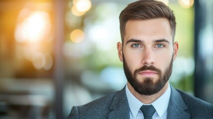 Poster - Recruitment Candidate confidently answering interview questions across from recruiters.