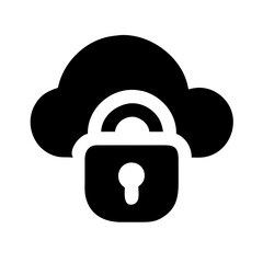 Poster - Secure cloud storage, data protection icon, for websites