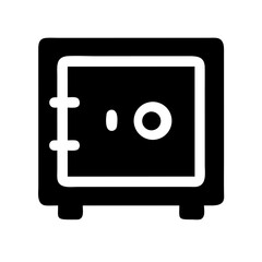 Poster - Secure safe deposit box icon, for banking and finance applications