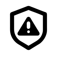 Poster - Security alert symbol, a shield with warning sign, for websites and apps