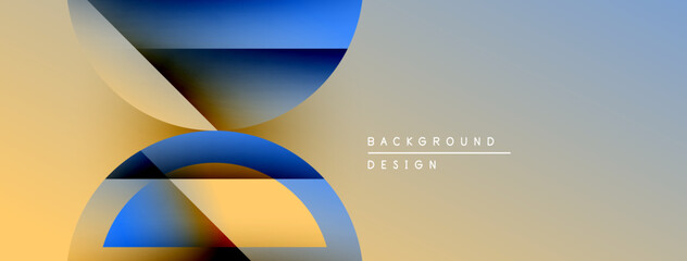 Aufkleber - Abstract geometric shapes overlap, creating dynamic visual effect. Warm, cool colors blend seamlessly. Minimalist design, modern aesthetic.