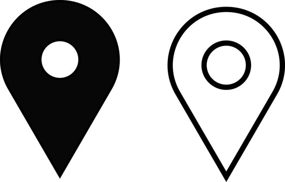 Pin icon set. Location icon vector. Destination icon. Map pin
