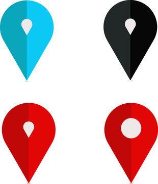 Pin icon set. Location icon vector. Destination icon. Map pin