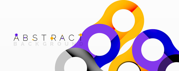 Poster - Colorful overlapping circles create dynamic abstract background. Modern design features vibrant hues, simple shapes.