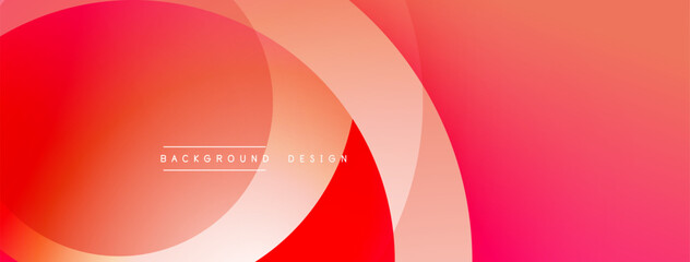 Aufkleber - Abstract design features overlapping circles, gradients. Red, pink hues dominate composition. Text reads background design. Modern aesthetic.