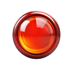 Poster - A glowing vibrant red button a symbol of urgency and power beckons forward on transparent background