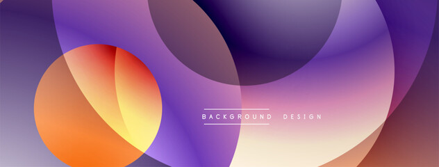 Aufkleber - Abstract fluid shapes overlap, creating vibrant purple, orange gradients. Modern design suitable for backgrounds, banners, presentations.