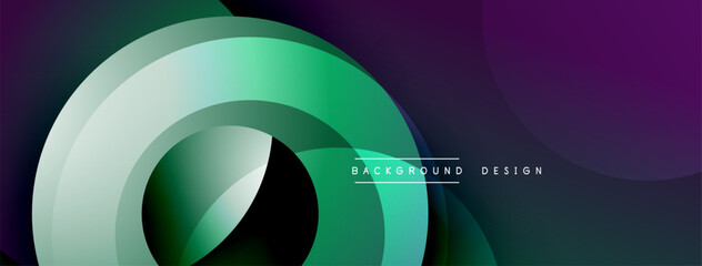 Aufkleber - Abstract gradient layers create dynamic flow. Green, purple hues blend smoothly. Modern design element for backgrounds, presentations.