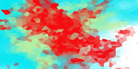 Aufkleber - Abstract geometric mosaic with dominant red and blue hues digital illustration perfect for backgrounds and graphic design projects