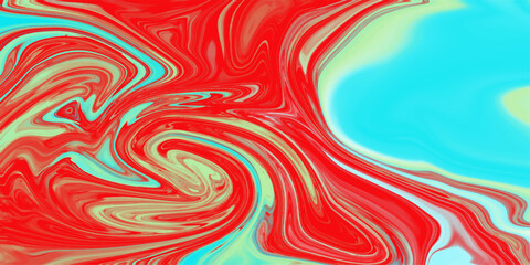 Aufkleber - swirling abstract composition featuring bold red and cool blue color palette creating fluid and dyna