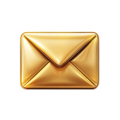 Poster - A gleaming gold envelope conveying messages of wealth and prosperity on transparent background