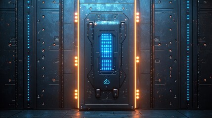 Poster - Futuristic Server Room, Digital Gateway to the Cloud