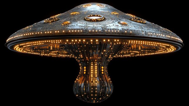 Futuristic mushroom shaped spaceship