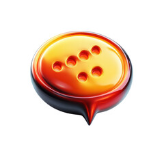 Poster - A shimmering speech bubble with pending message dots radiating a sense of on transparent background