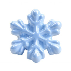 Fototapete - Glossy light blue snowflake 3d icon isolated on transparent background, perfect for winter and christmas projects