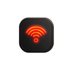 Poster - Glowing red Wi Fi icon symbolizing instant internet connectivity presented on transparent background