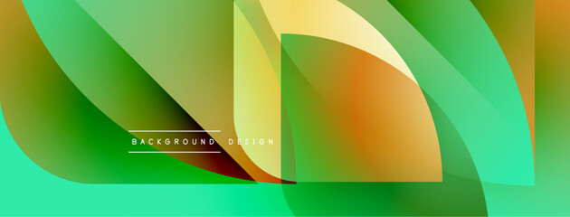 Poster - Abstract fluid shapes, vibrant green, yellow hues. Modern design, smooth gradients create dynamic composition. Background element for projects.